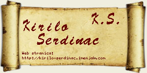 Kirilo Serdinac vizit kartica
